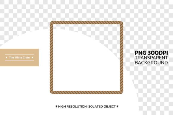 Rustic Brown Rope Square Frame PNG