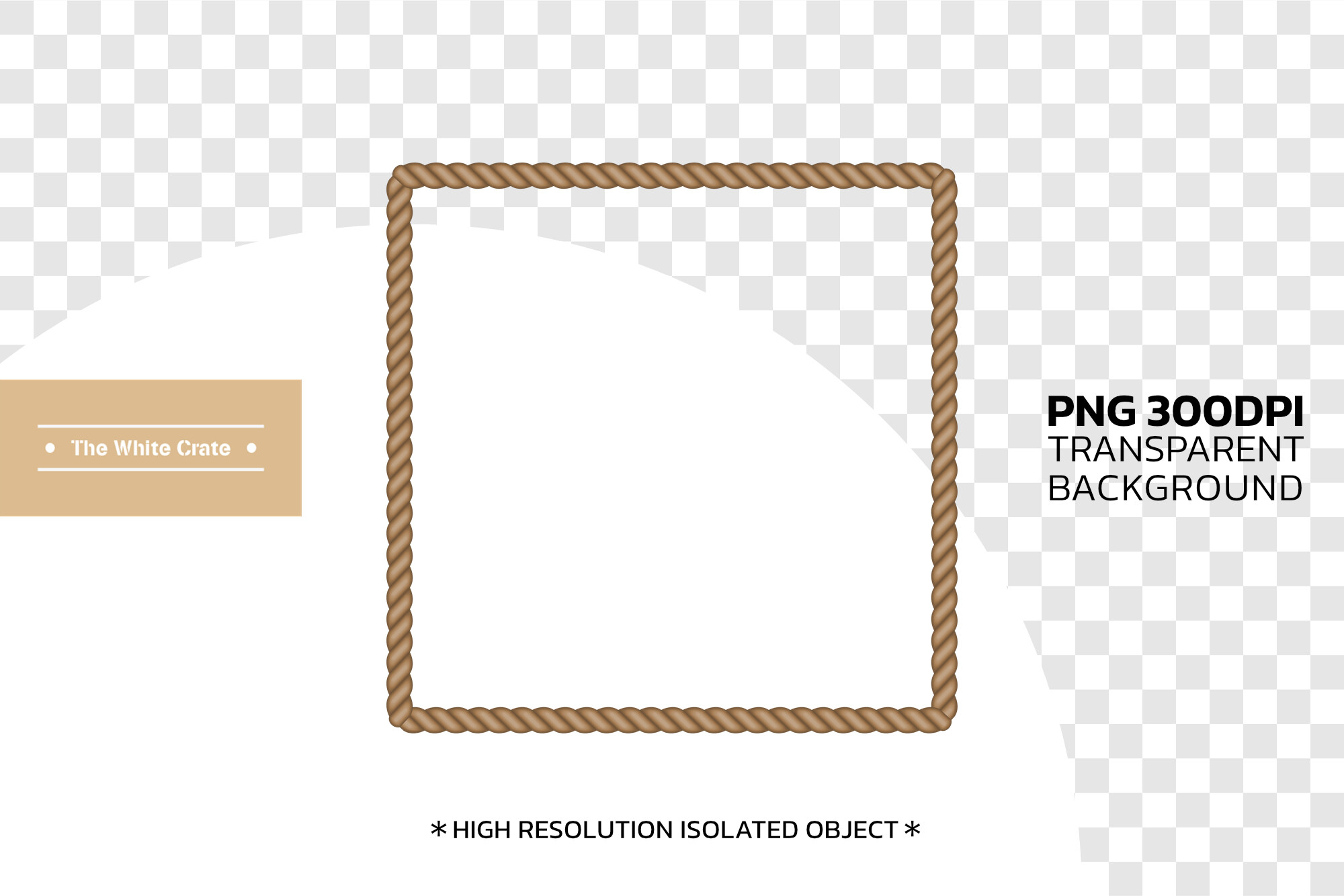 Rustic Brown Rope Square Frame PNG