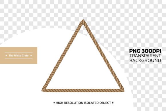 Rustic Brown Rope Triangle Frame PNG
