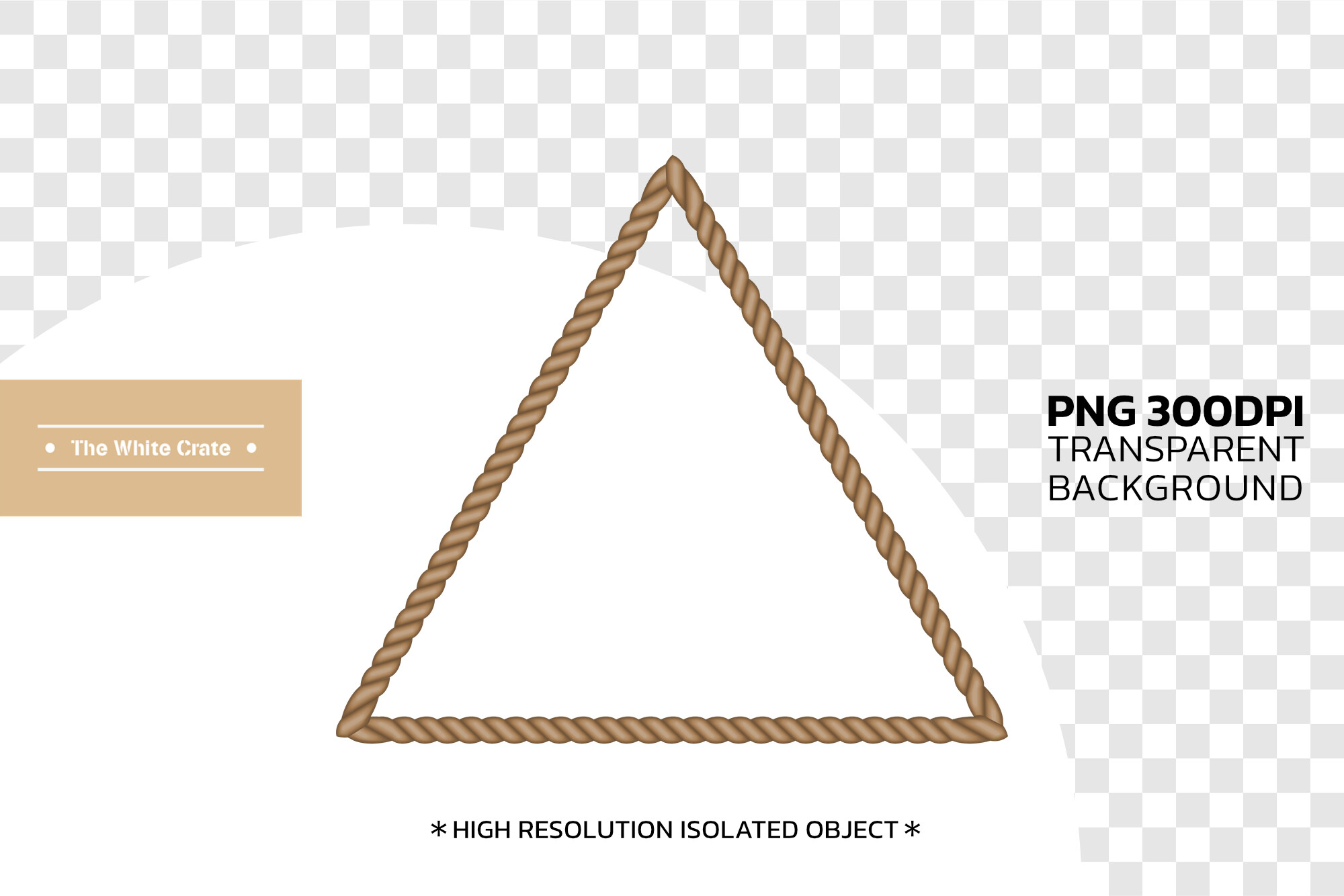 Rustic Brown Rope Triangle Frame PNG