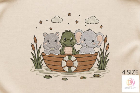 Safari Animal Embroidery Design