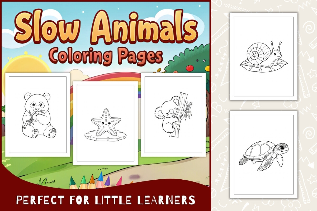 Slow Animals Coloring Pages for Kids