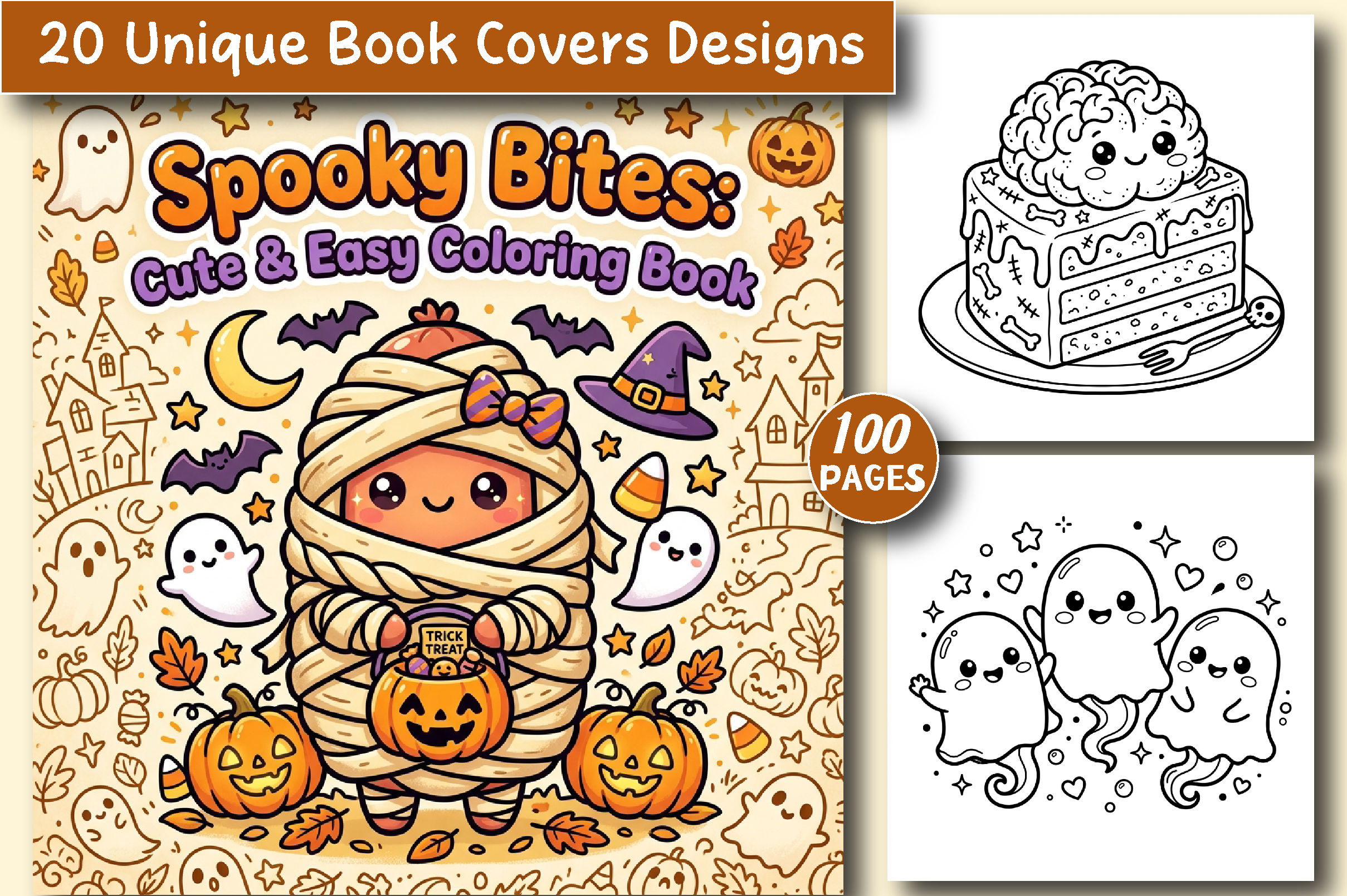 Spooky Bites: Cute & Easy Coloring Book