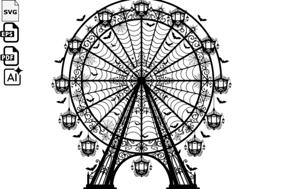 Spooky Ferris Wheel Halloween SVG Cut