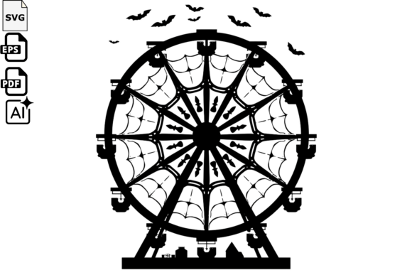 Spooky Ferris Wheel Halloween SVG Cut