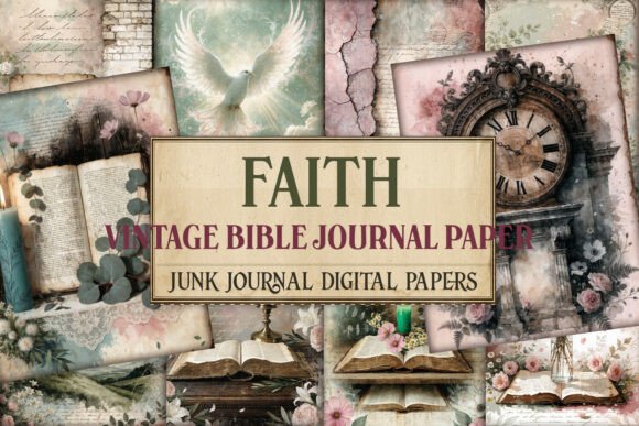 Vintage Bible Faith Junk Journal Pages