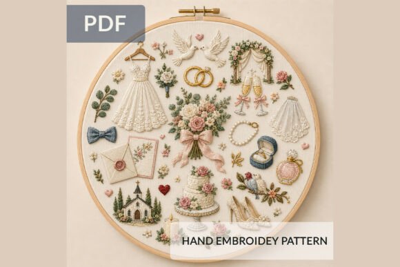 Wedding Hand Embroidery Pattern 2 PDF
