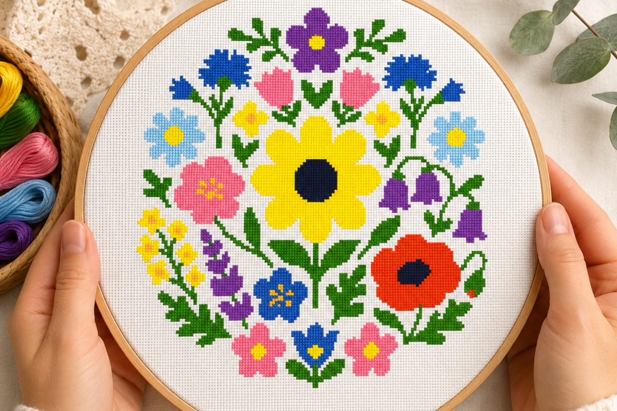 Wildflower Bouquet Cross Stitch