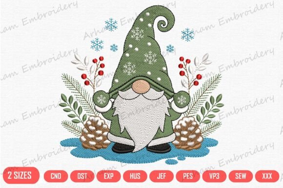 Winter Gnome with Pinecones