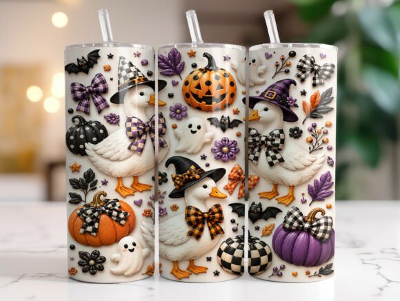 Witch Hat Goose Halloween Tumbler Wrap