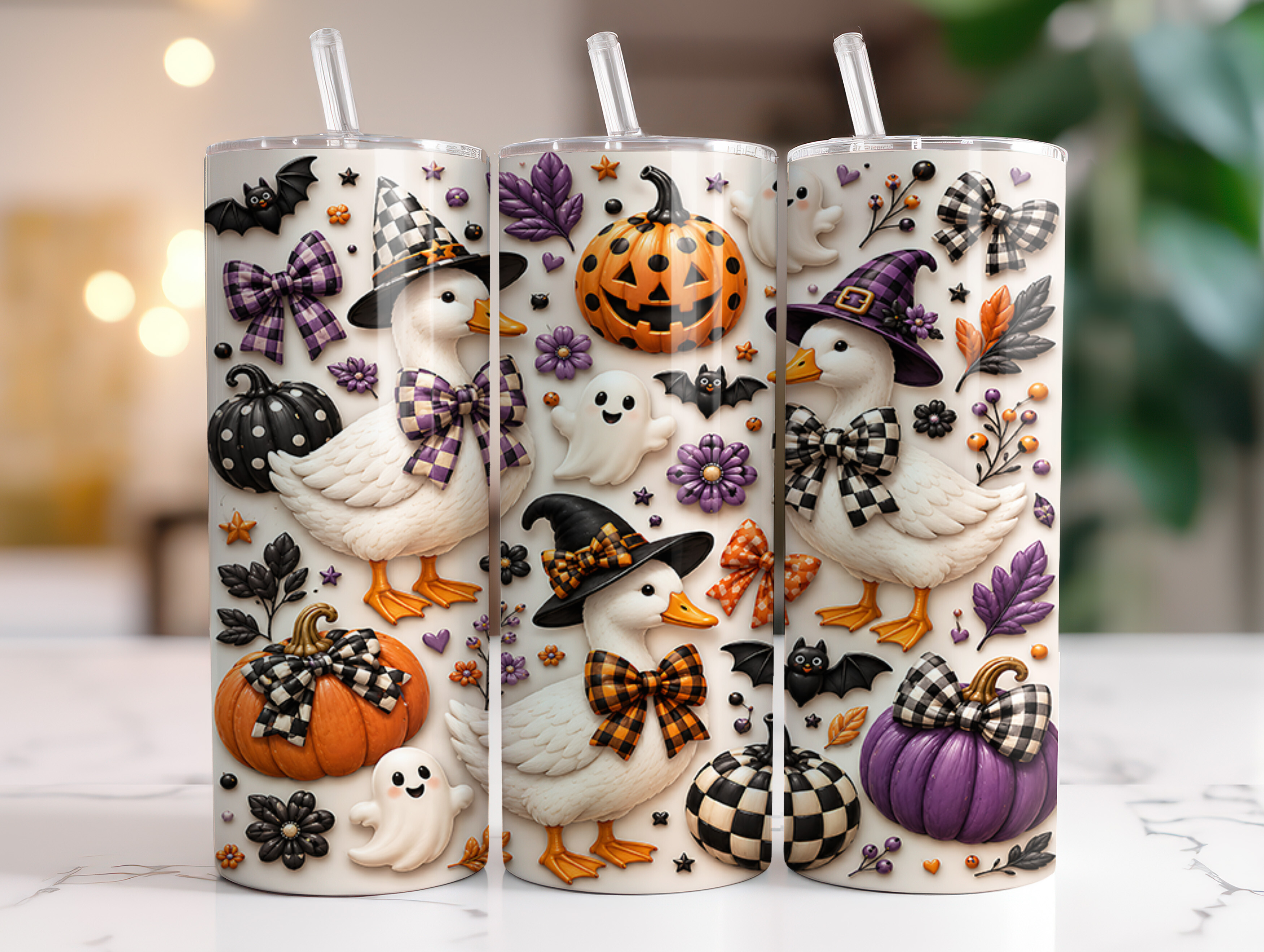 Witch Hat Goose Halloween Tumbler Wrap