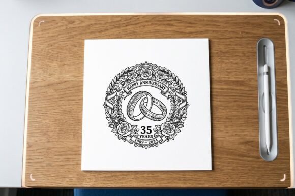35th Anniversary Rings Coloring Page