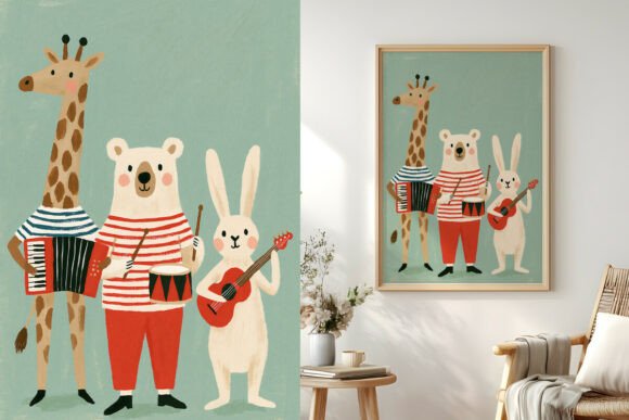 Animal Band with Instruments Print