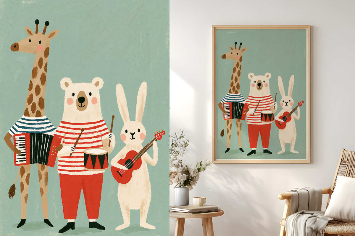 Animal Band with Instruments Print