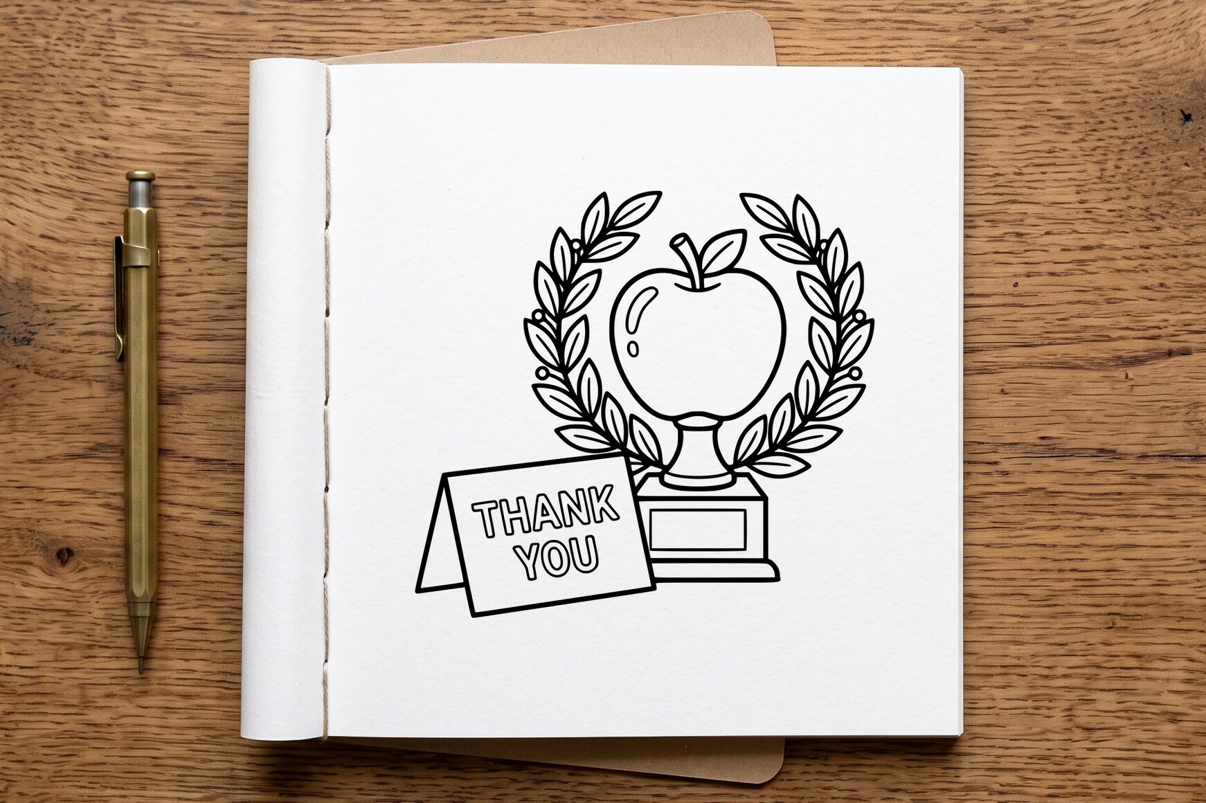Apple Award Thank You Coloring Page