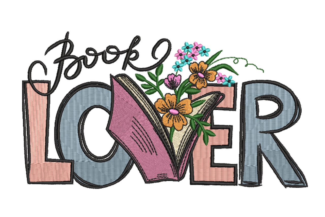 Book Lover Typography Open Book Floral