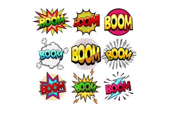 Boom Text Sound Effect Explosion Comic D
