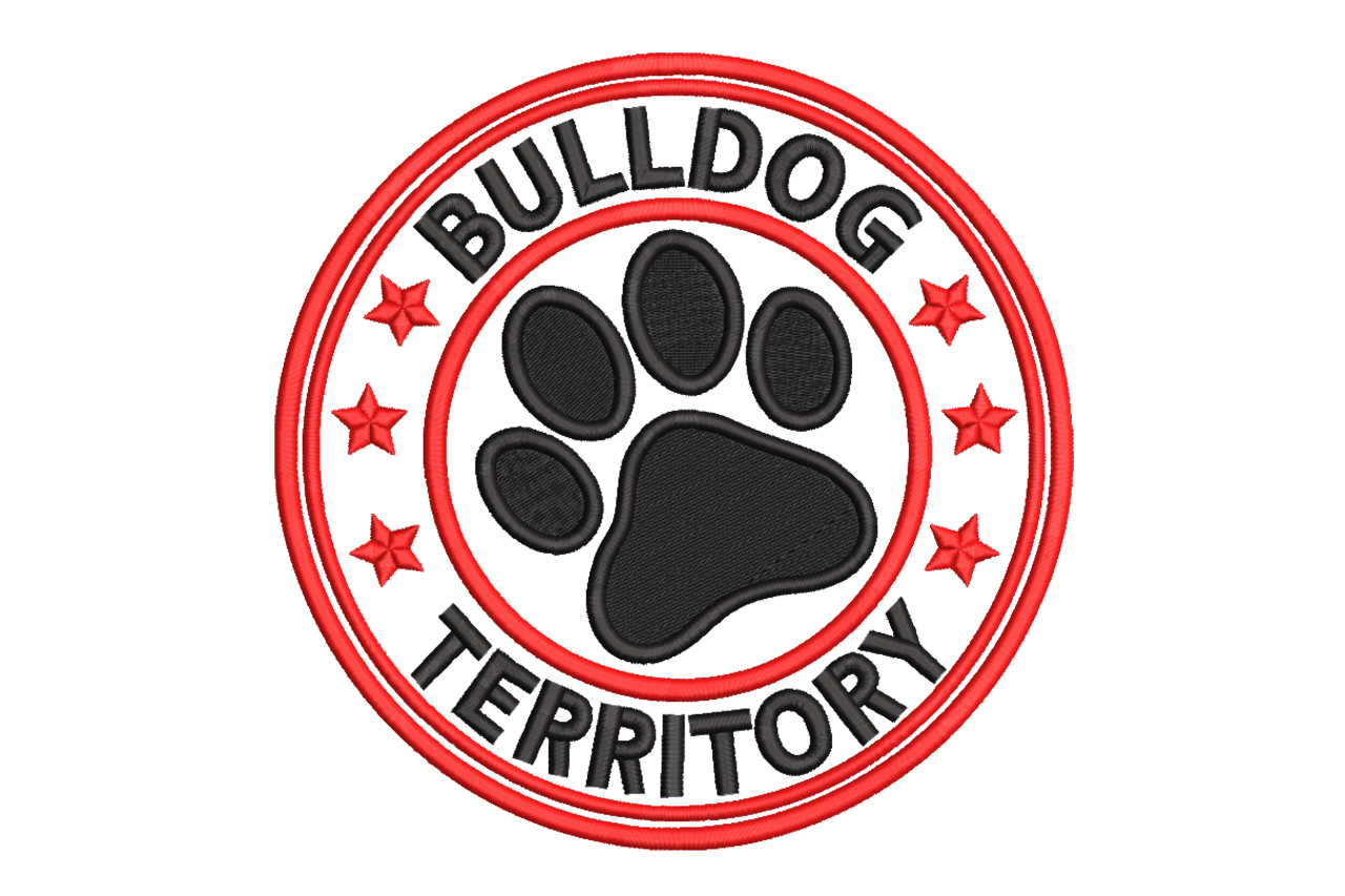 Bulldog Territory Paw Badge Logo