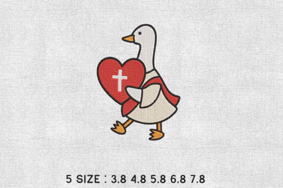 Christian Love Goose Embroidery Design