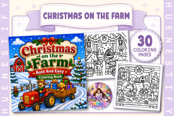 Christmas on the Farm Coloring Book
