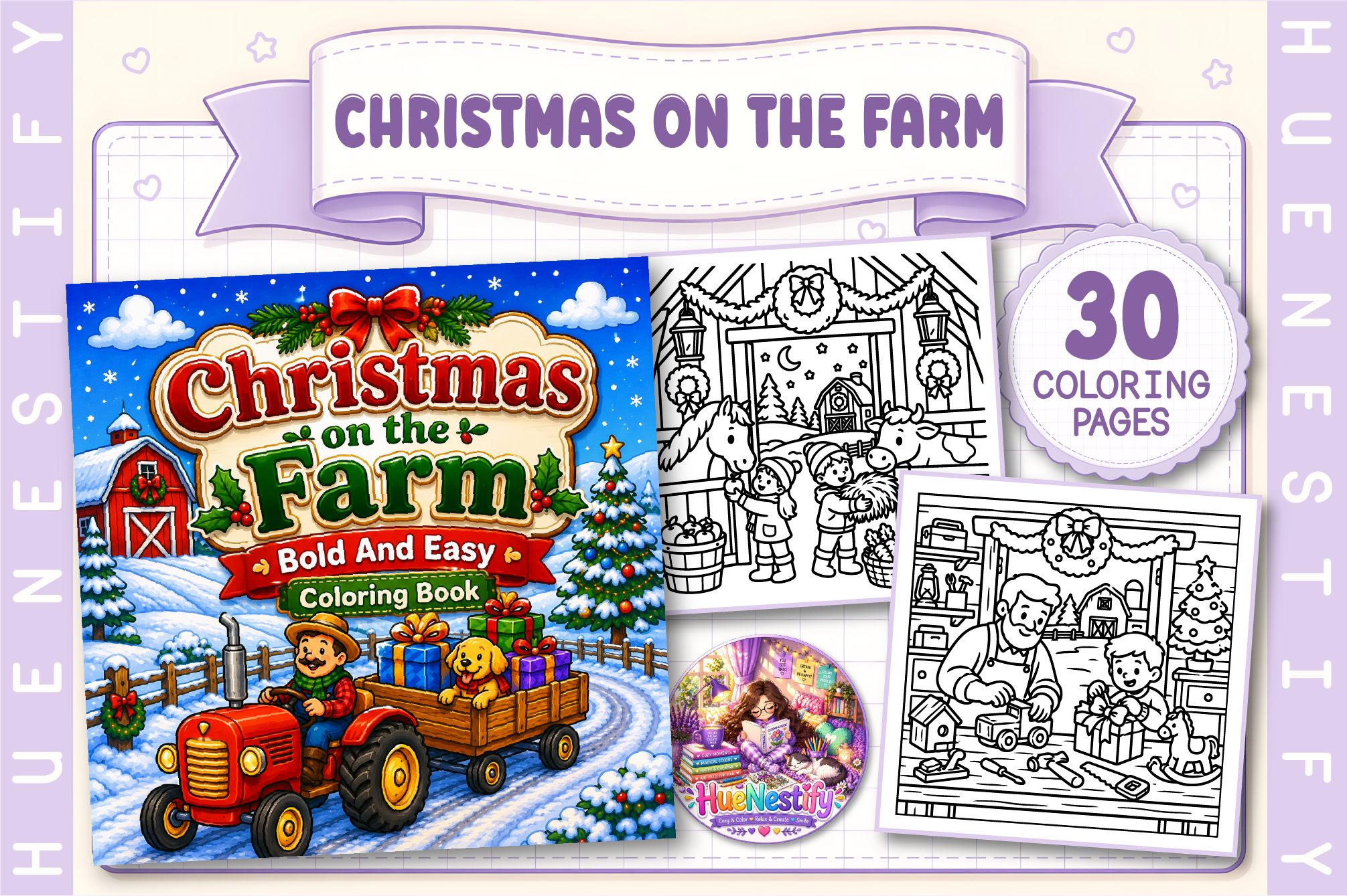 Christmas on the Farm Coloring Book
