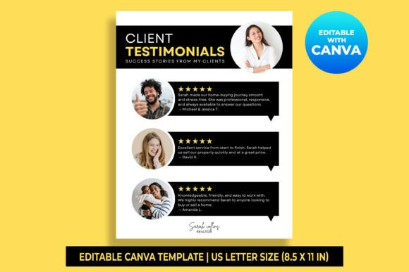 Client Testimonial Template Canva Templa