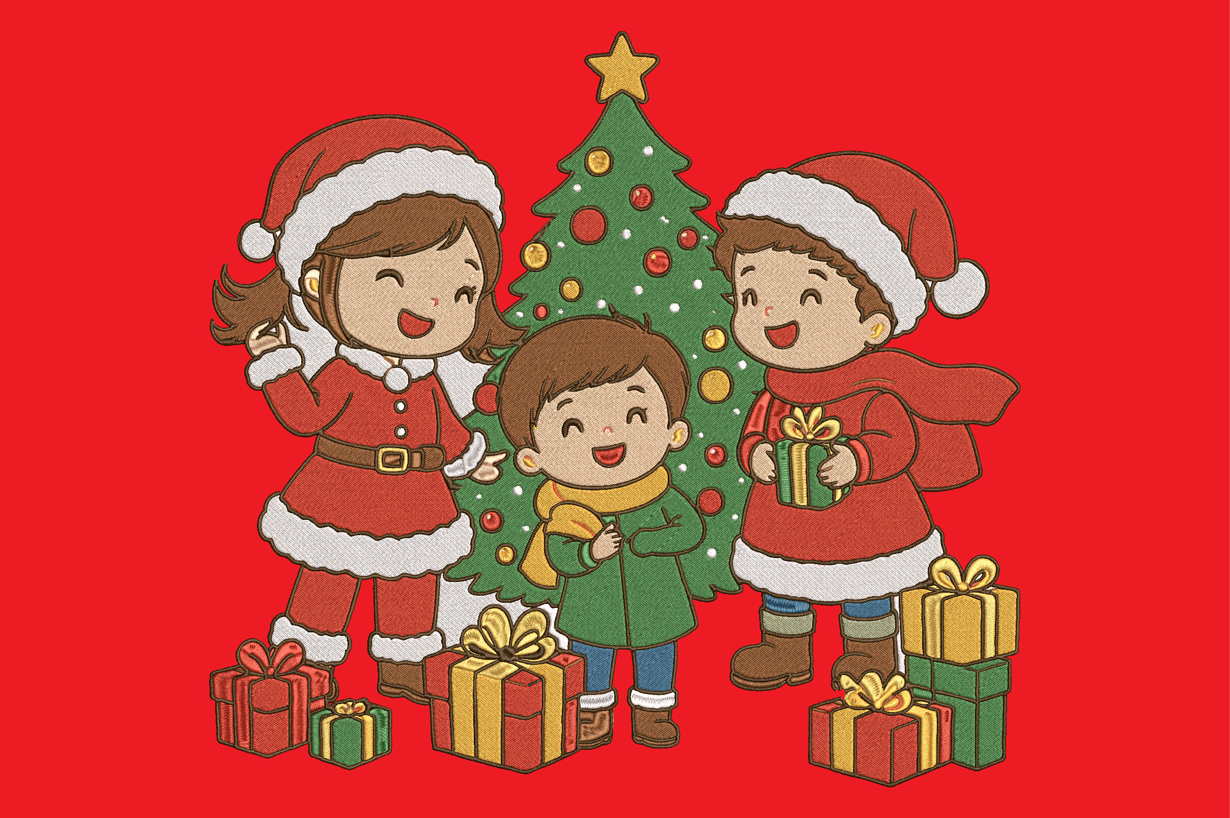 Cute Christmas Family Embroidery Design - photo 2