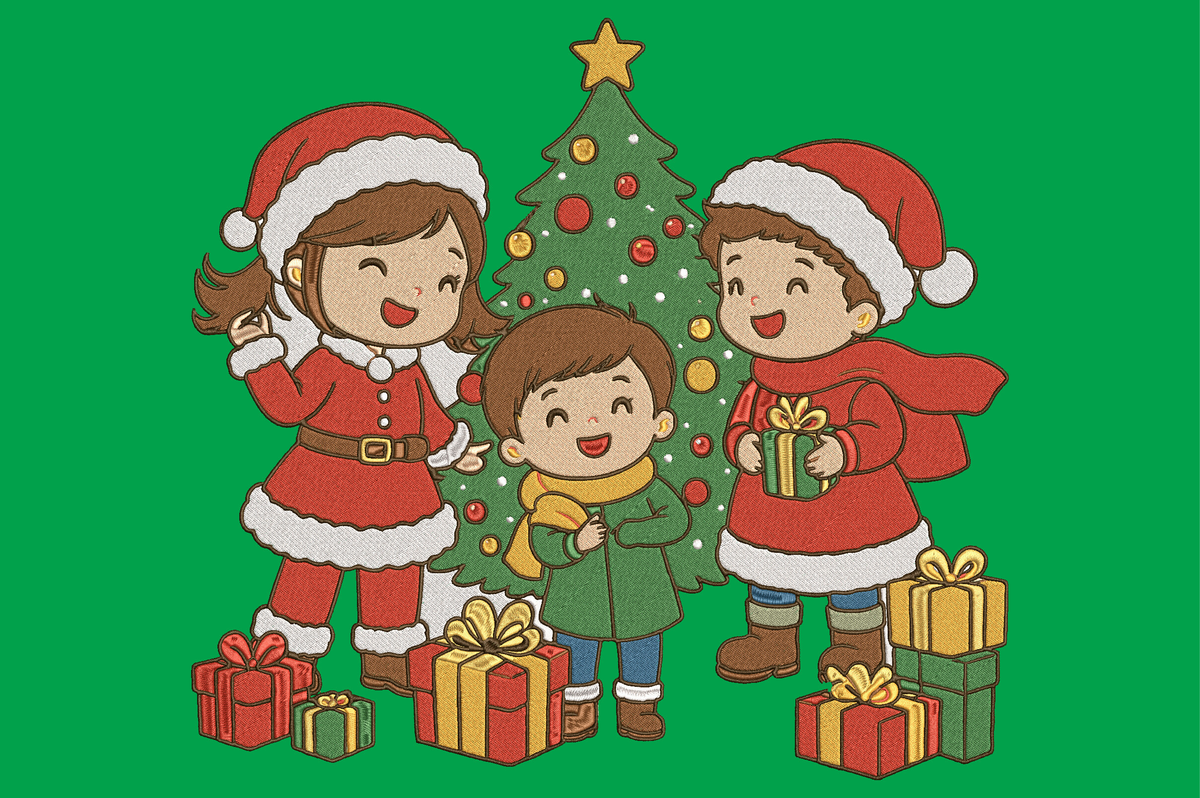 Cute Christmas Family Embroidery Design - photo 3