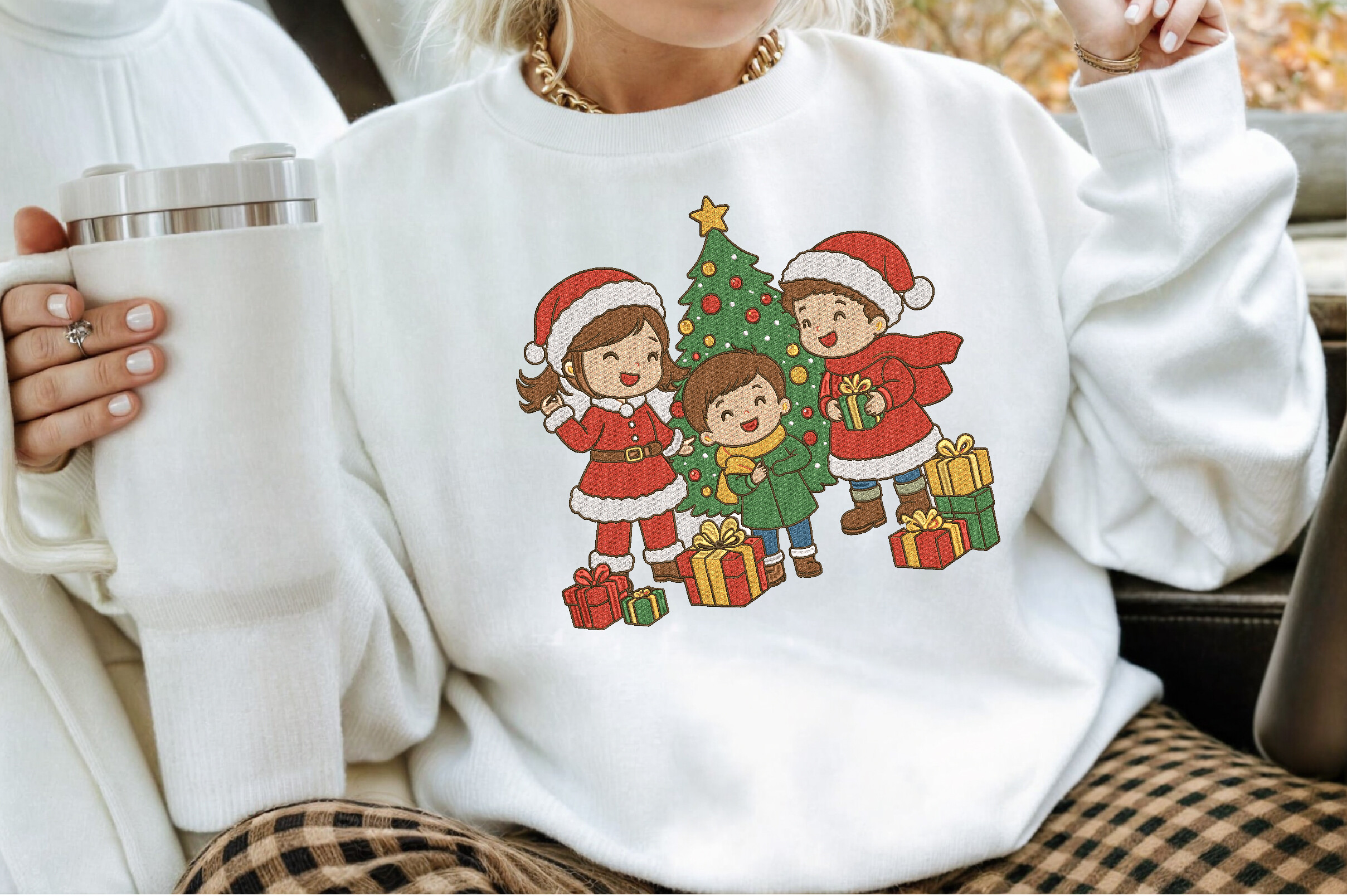 Cute Christmas Family Embroidery Design - photo 4