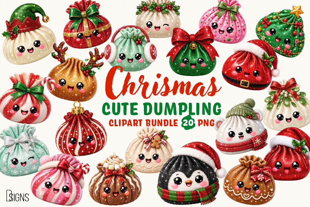 Cute Christmas Glitter Dumpling Bundle