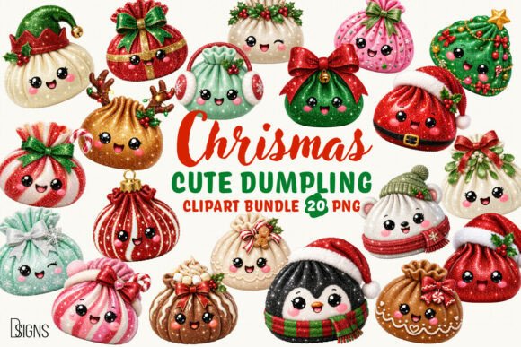 Cute Christmas Glitter Dumpling Bundle