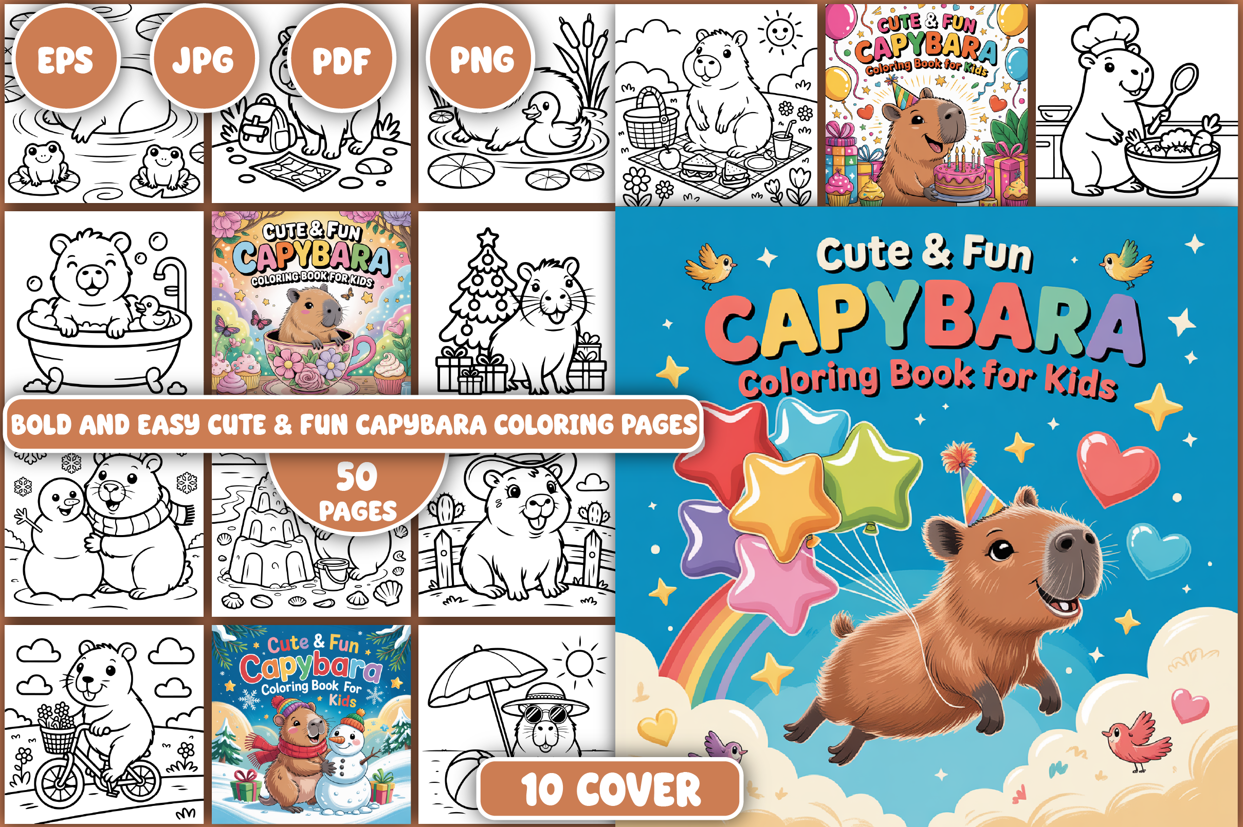 Cute & Fun Capybara Coloring Pages