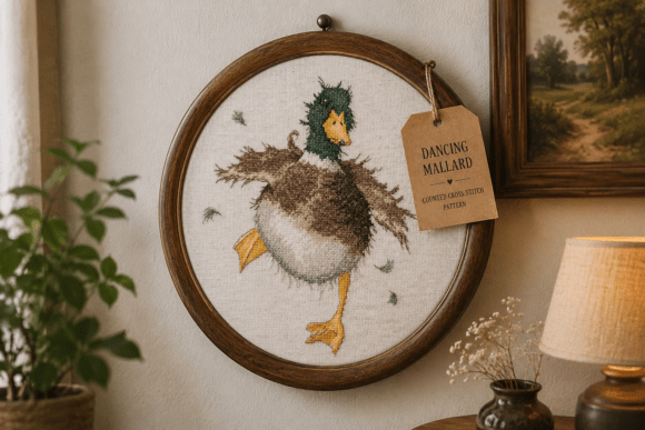 Dancing Duck Cross Stitch Pattern