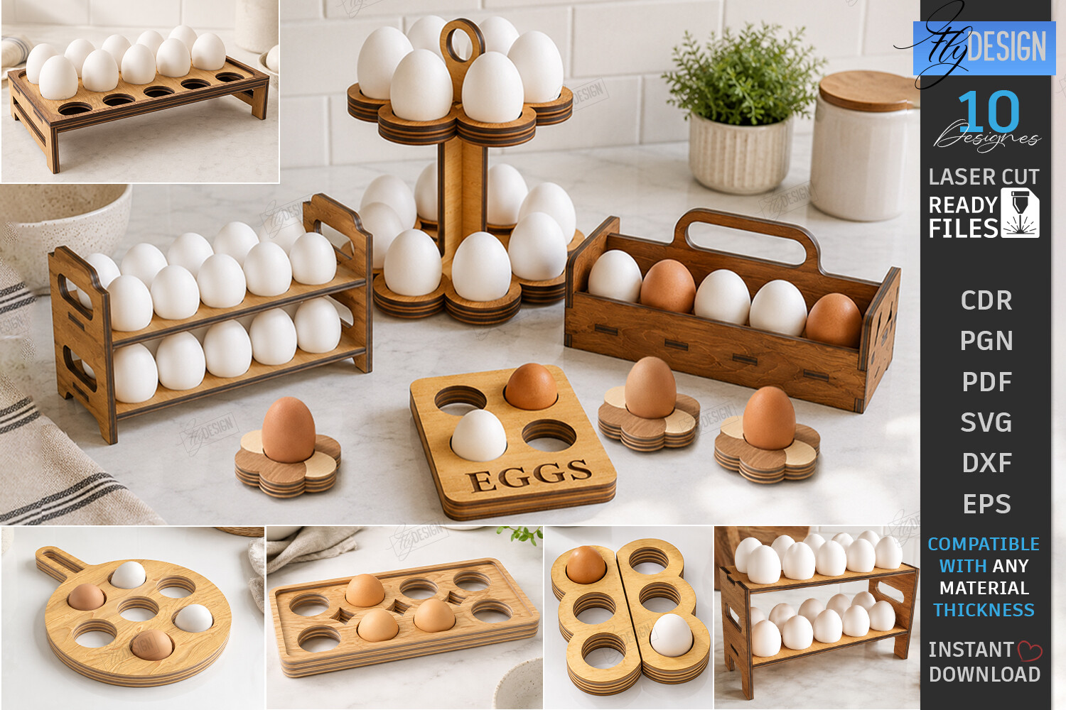 Egg Organizer Laser Cut Bundle | Kitchen