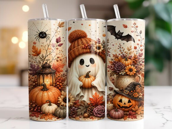 Fall Ghost 20oz Tumbler Wrap Sublimation