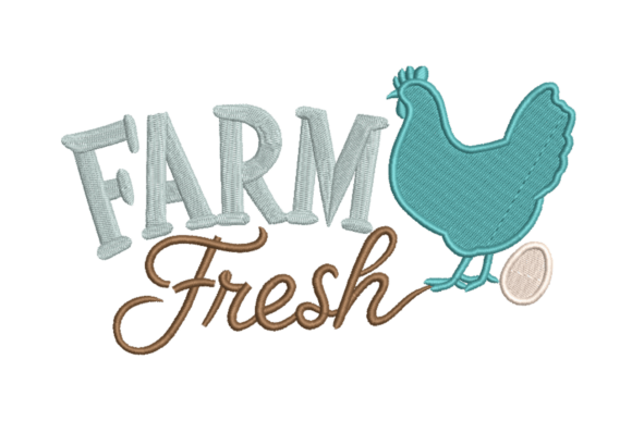 Farm Fresh Chicken Text Rustic