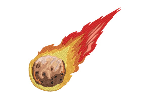 Fiery Meteor Fireball Space Object
