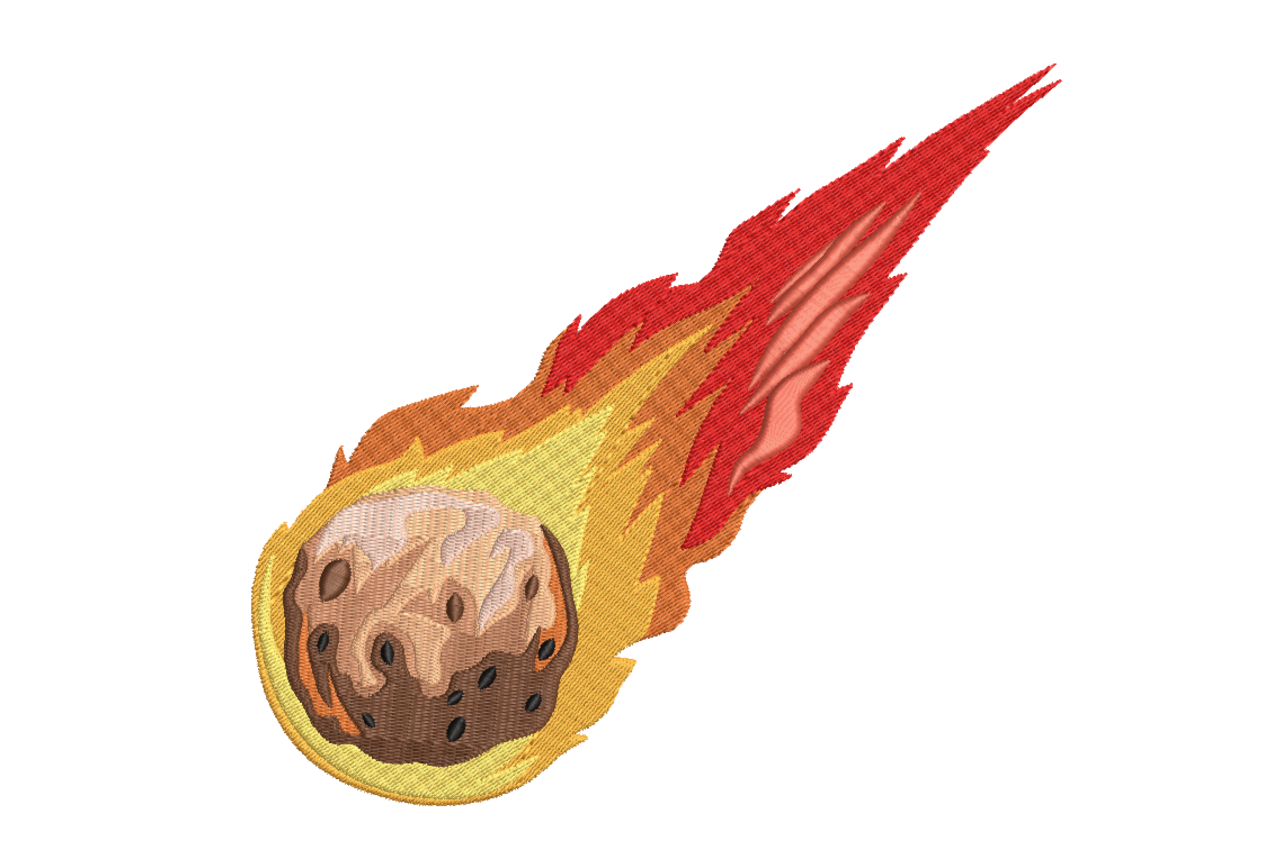 Fiery Meteor Fireball Space Object