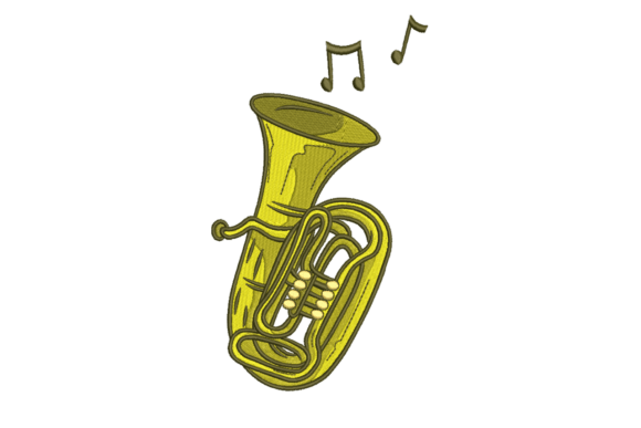 Golden Brass Tuba Musical Instrument