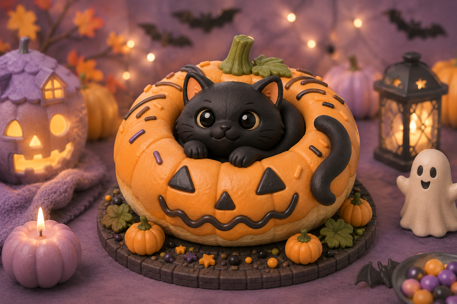 Pumpkin Cat 3D Model - Halloween STL Decor - Image 3