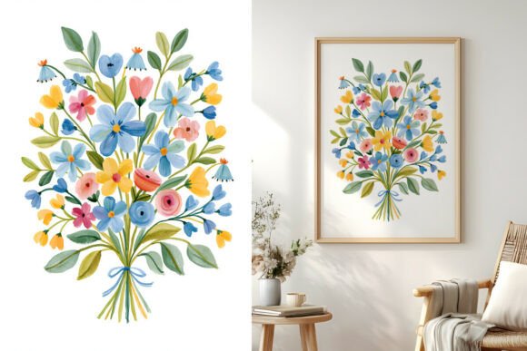 Hand-Drawn Watercolor Bouquet Poster