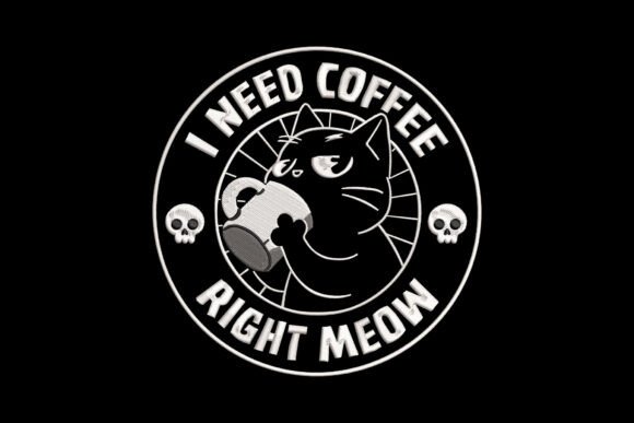 I Need Coffee Right Meow Funny Cat