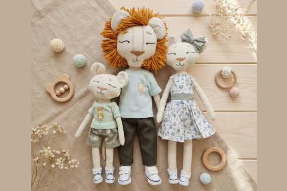 Lion Family & Clothes Sewing Pattern