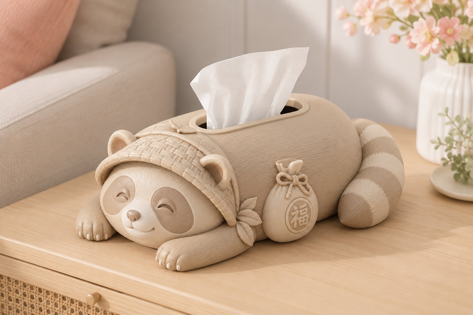 Lucky Panda Tissue Box Cover 3D Printable STL Model - Image 3