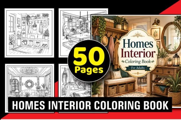 Luxury Home Interior Coloring Book