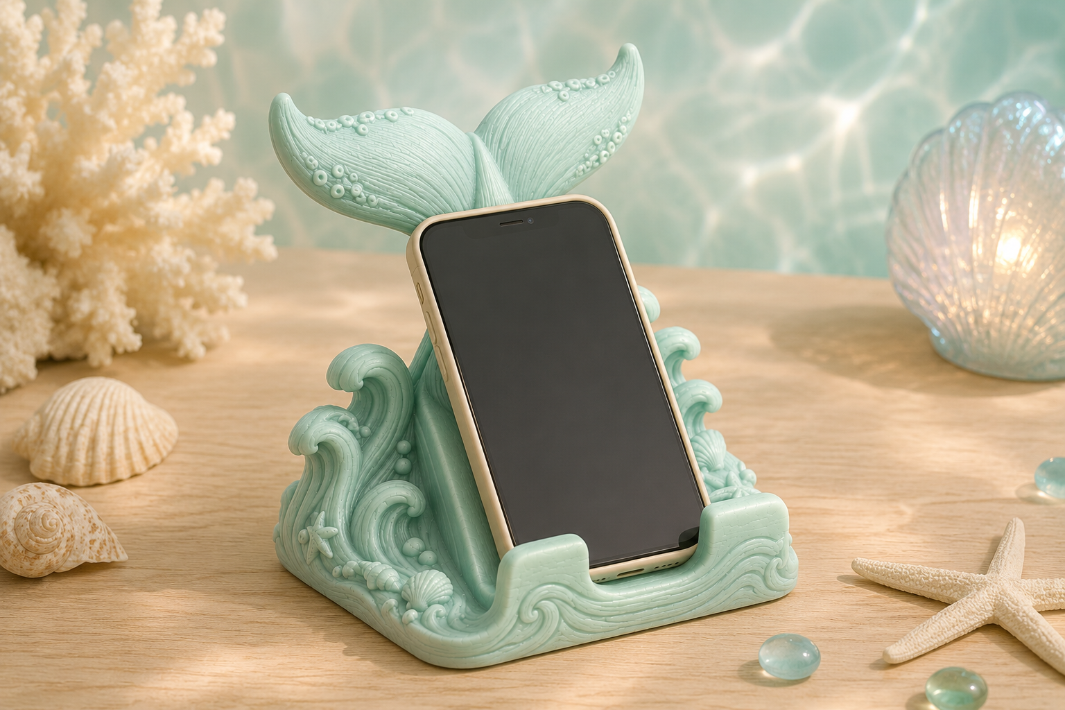 Mermaid Tail Phone Stand | 3D Printable STL File - Image 3