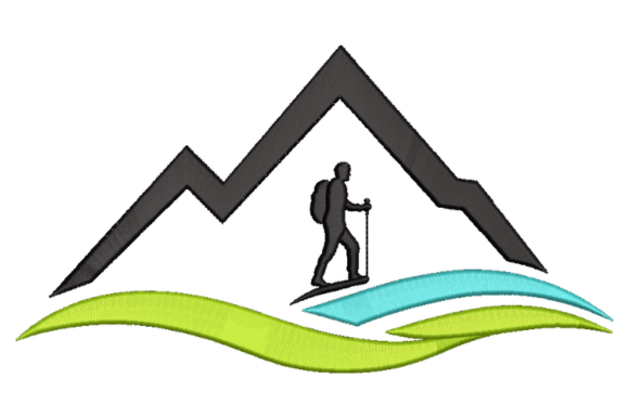 Mountain Hiking Embroidery Design