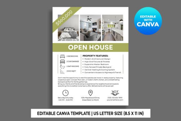 Open House Flyer Canva Template