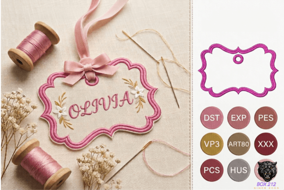 Personalized Name Tag Embroidery Design