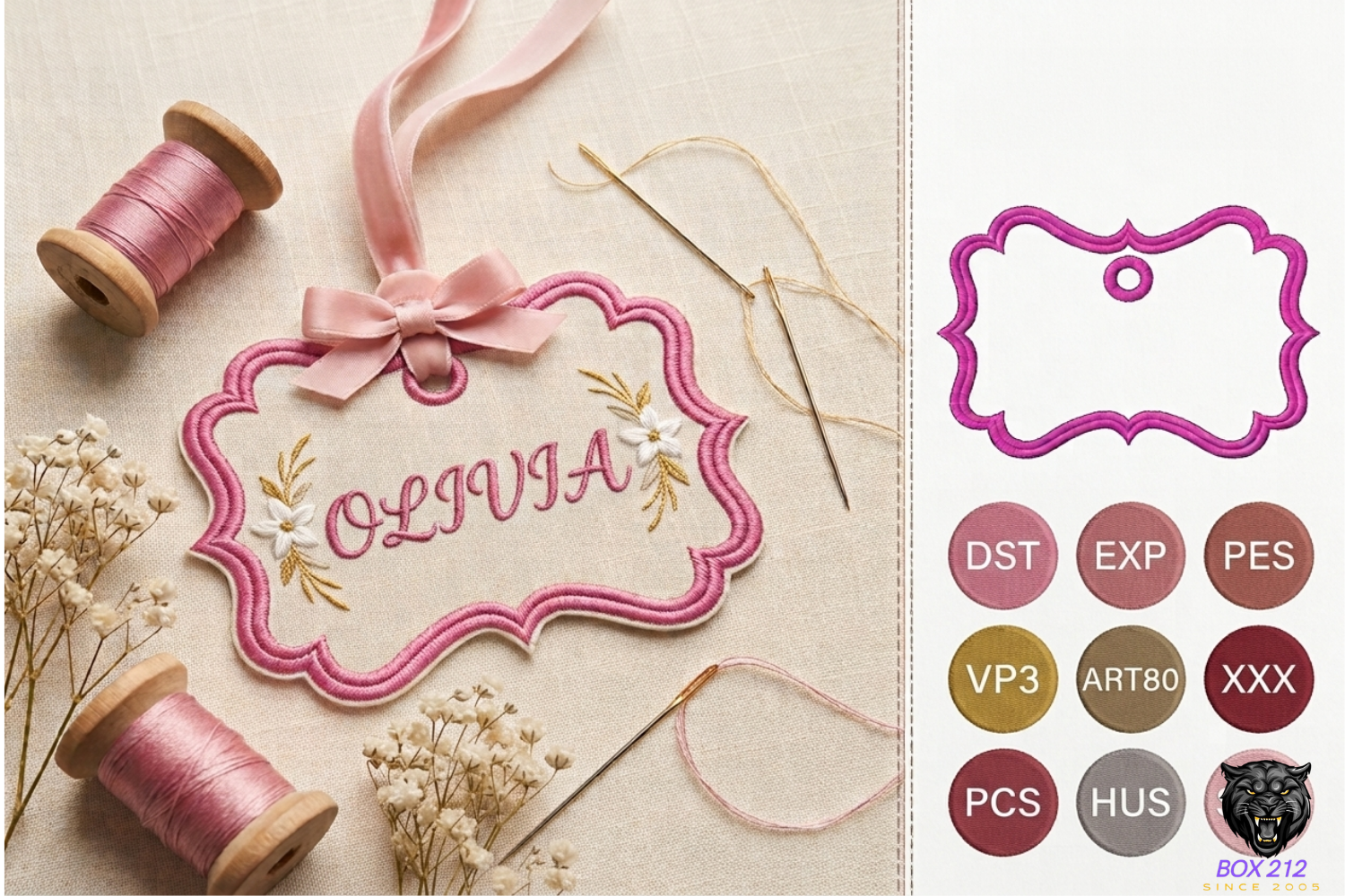 Personalized Name Tag Embroidery Design